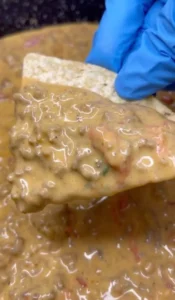 Cheesy Rotel Nachos with ground beef and fresh toppings