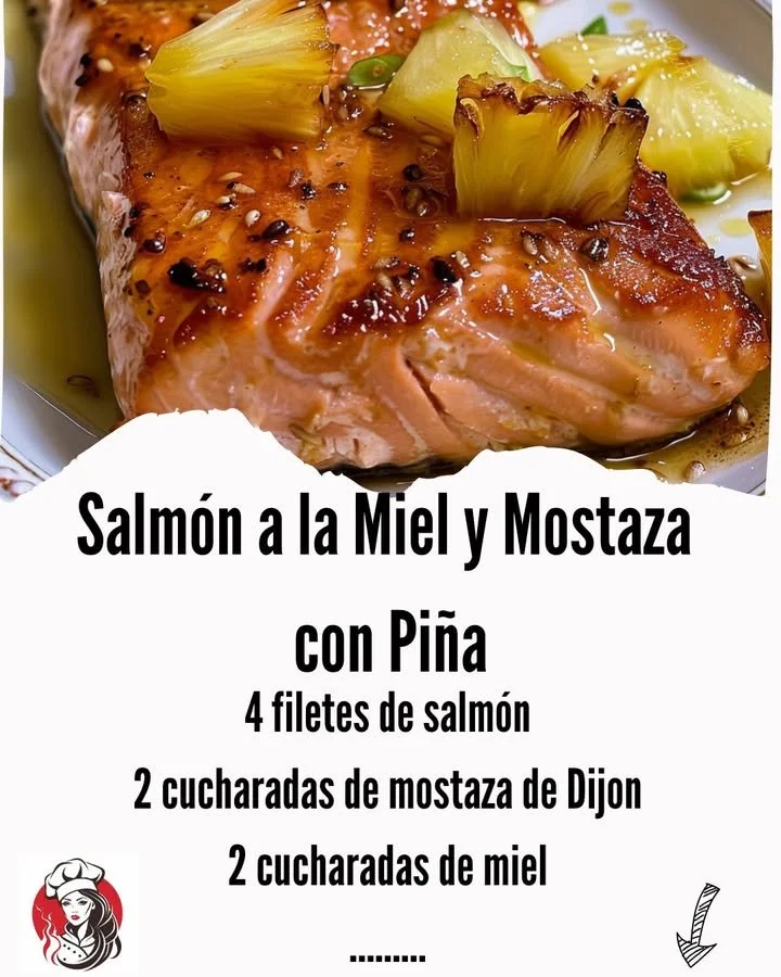 Salmon with Honey Mustard and Pineapple