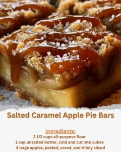 Salted Caramel Apple Pie Bars ready to serve, showcasing the delicious caramel topping.