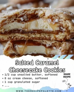 Delicious salted caramel cheesecake cookies freshly baked and ready to enjoy.