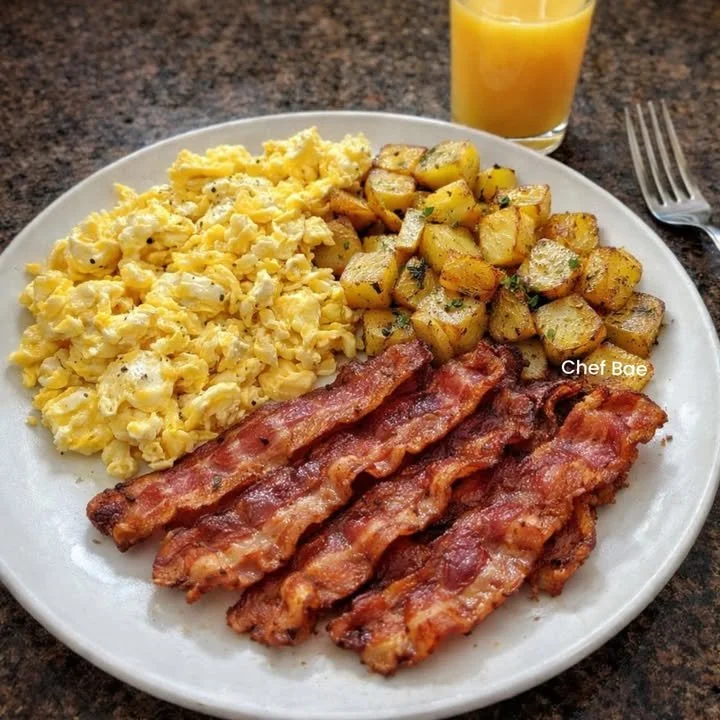 A variety of Saturday morning breakfast recipes featuring pancakes, eggs, and fruit.