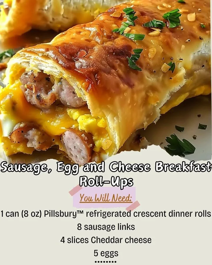 Sausage, egg, and cheese breakfast roll-ups on a plate
