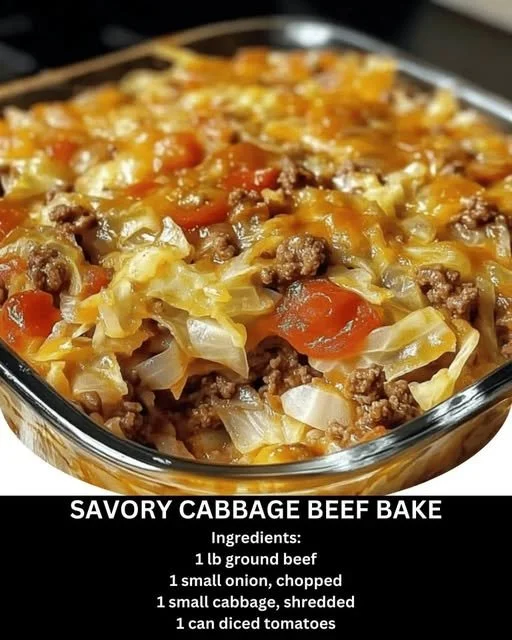 Savory Cabbage Beef Bake - a delicious and hearty casserole dish