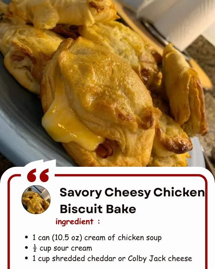Savory Cheesy Chicken Biscuit Bake