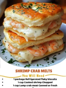 Savory shrimp crab biscuit melts served with dipping sauce