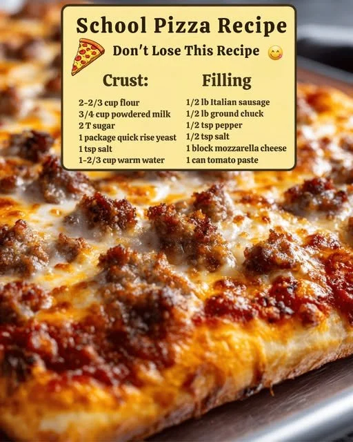 Delicious school pizza served in a cafeteria setting