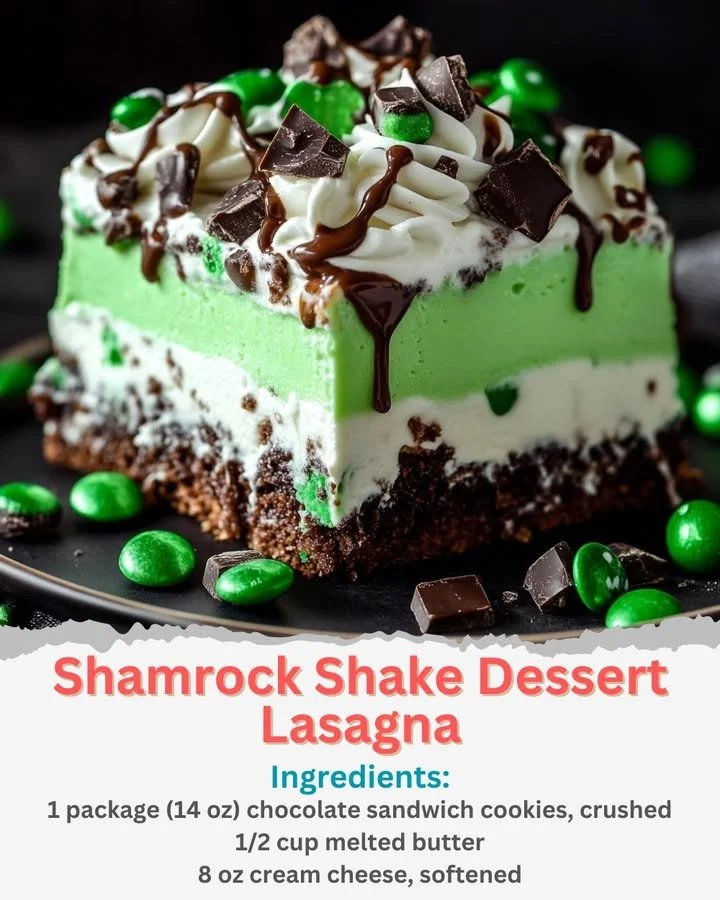 Shamrock Shake Dessert Lasagna