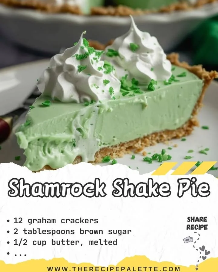 Delicious Shamrock Shake Pie ready to be enjoyed for St. Patrick's Day