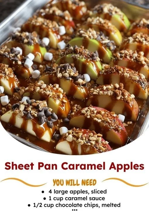 Sheet Pan Caramel Apples