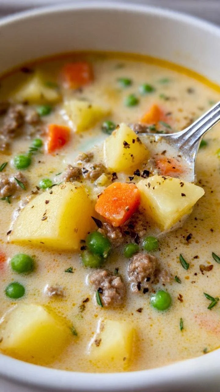 Delicious Shepherd's Pie Soup with hearty ingredients and savory flavors.