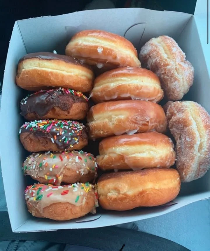 Assorted Shipley’s Donuts on display, showcasing their delicious variety.