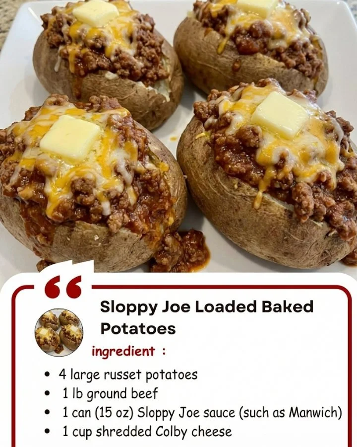 Sloppy Joe Loaded Baked Potatoes