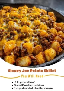 Delicious Sloppy Joe Potato Skillet dish served in a plate