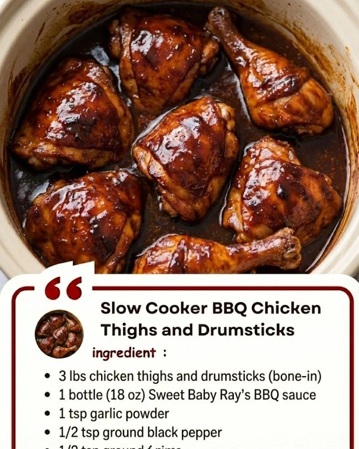 Slow Cooker BBQ Chicken Thighs and Drumsticks