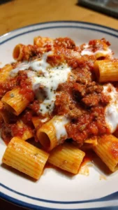 Slow Cooker Beef Ragu served over pasta