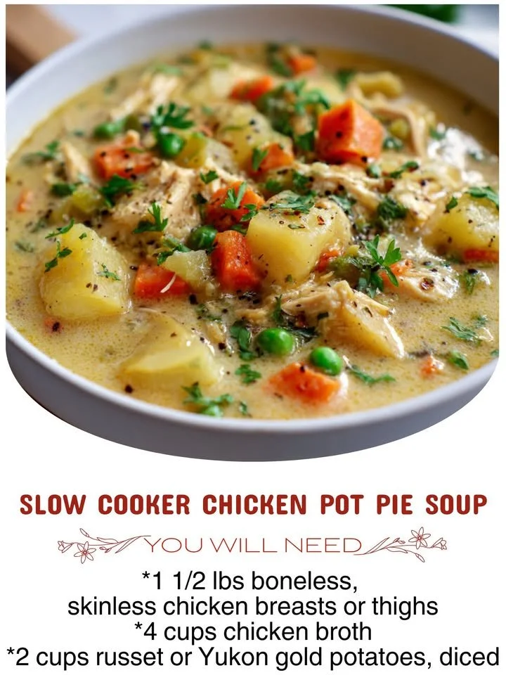 Slow Cooker Chicken Pot Pie Soup