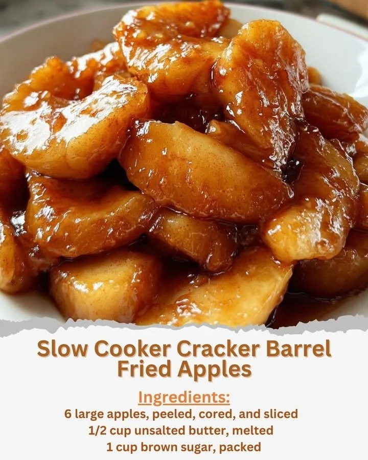 Slow cooker fried apples recipe inspired by Cracker Barrel for a sweet dessert.