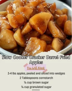 Delicious Slow Cooker Cracker Barrel Fried Apples served in a bowl