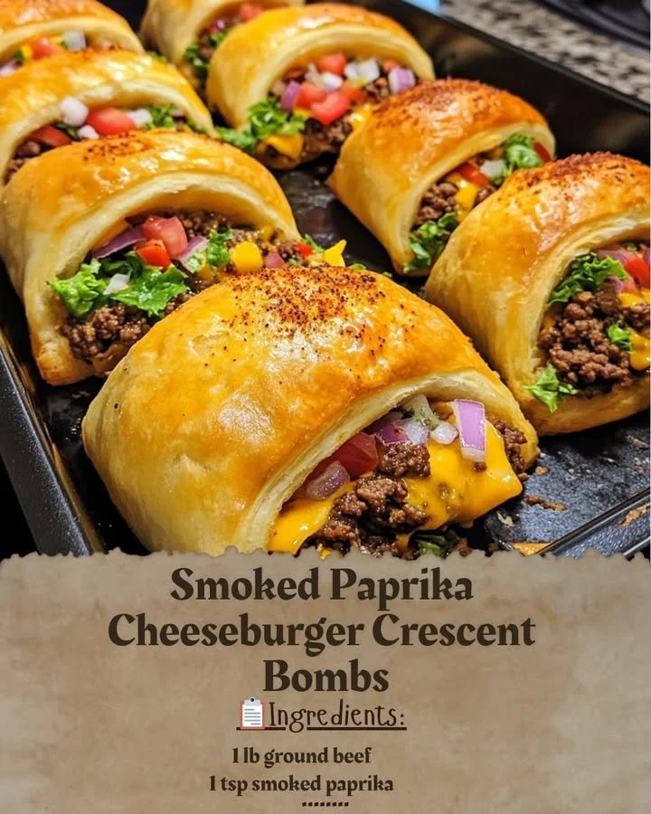 Smoked Paprika Cheeseburger Crescent Bombs