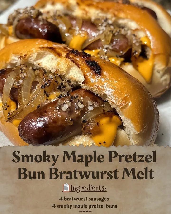 Smoky Maple Pretzel Bun Bratwurst Melt