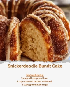Delicious Snickerdoodle Bundt Cake dusted with cinnamon and sugar