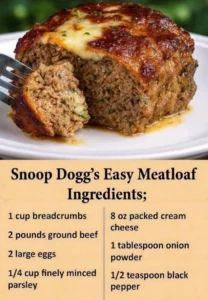Snoop Dogg's easy meatloaf recipe with flavorful ingredients