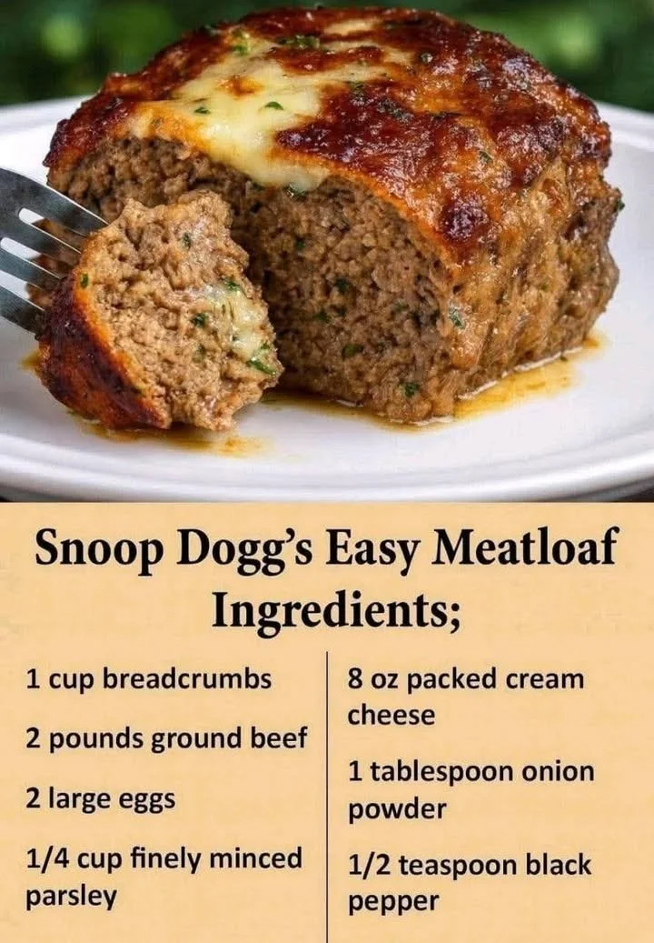 Snoop Dogg's easy meatloaf recipe with flavorful ingredients