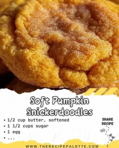 Soft pumpkin snickerdoodles fresh from the oven, sprinkled with cinnamon sugar.