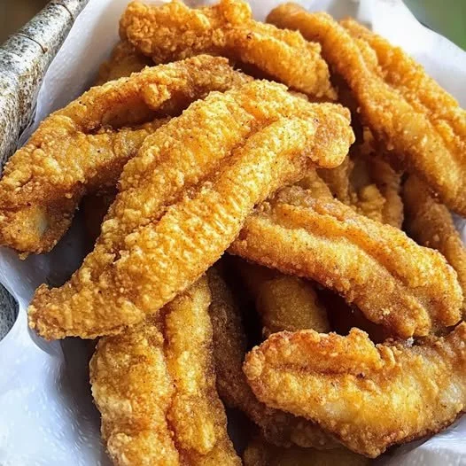Plate of crispy Southern fried catfish served with sides