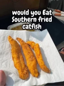 Delicious Southern Fried Catfish served with a side of tartar sauce