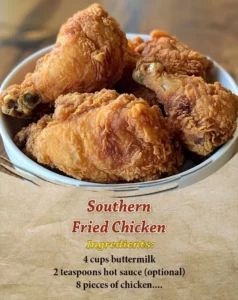 Delicious Southern fried chicken served with sides