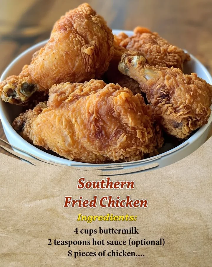 Delicious Southern fried chicken served with sides