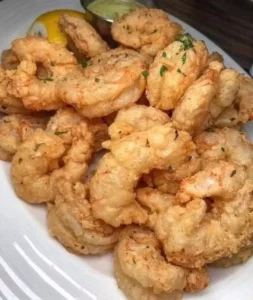 Crispy Southern Fried Shrimp served with dipping sauce