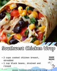 Delicious Southwest Chicken Wrap with fresh ingredients and vibrant flavors