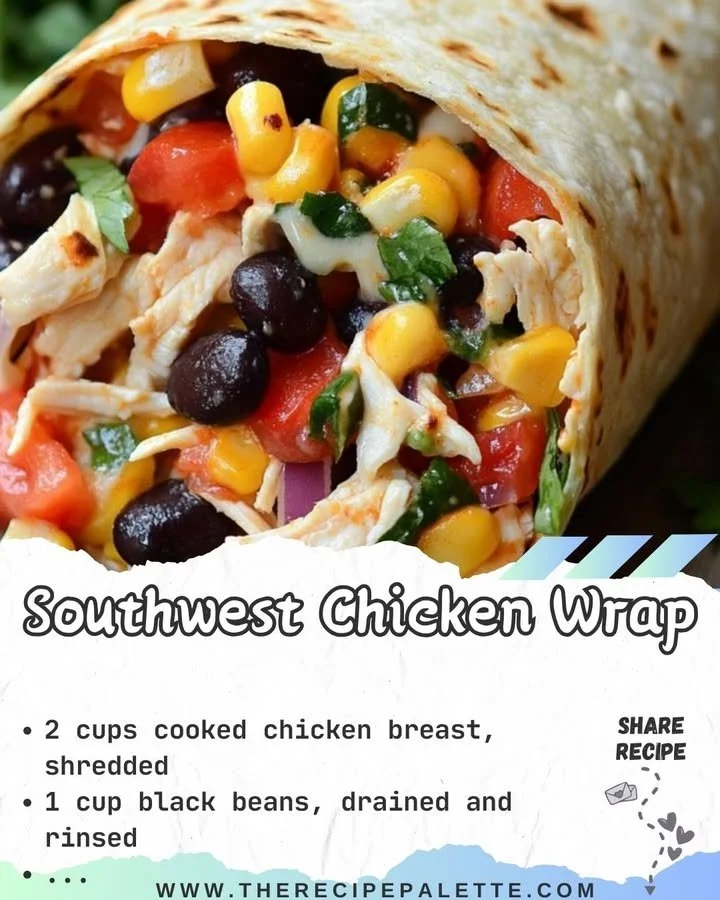 Delicious Southwest Chicken Wrap with fresh ingredients and vibrant flavors