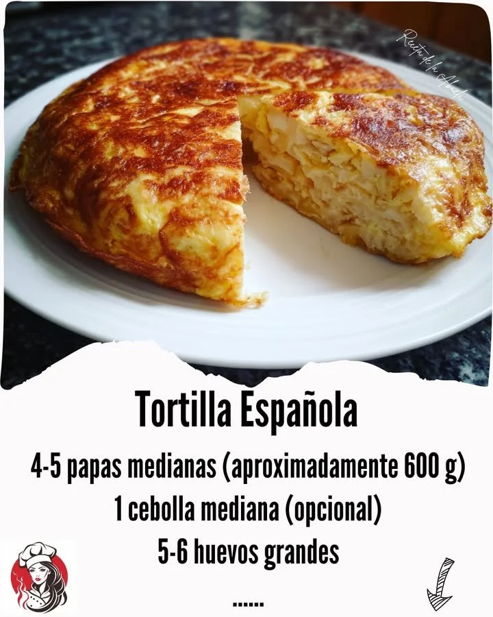 Delicious homemade Spanish Omelette garnished with fresh herbs.