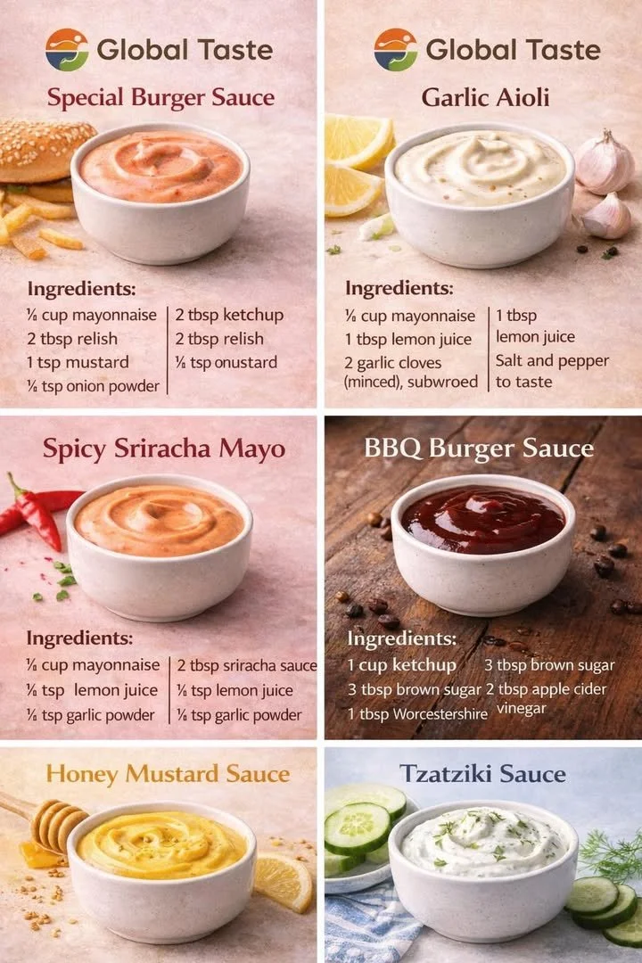 Creamy special burger sauce drizzled on a delicious grilled burger