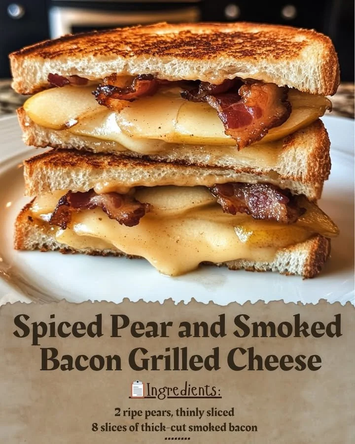 Spiced Pear and Smoked Bacon Grilled Cheese