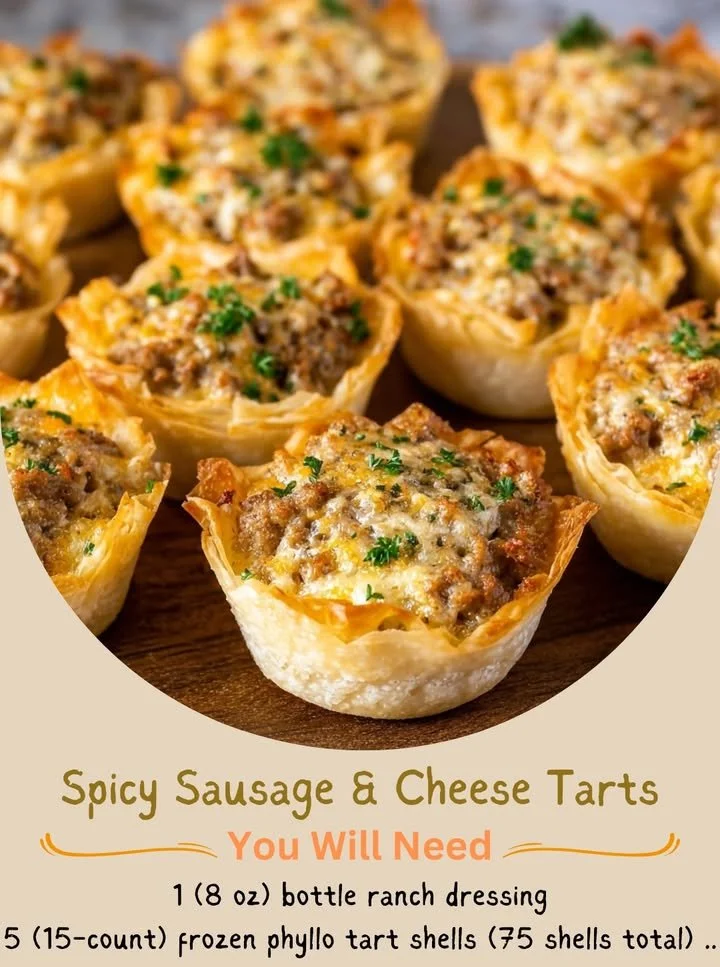 Spicy Sausage and Cheese Tarts