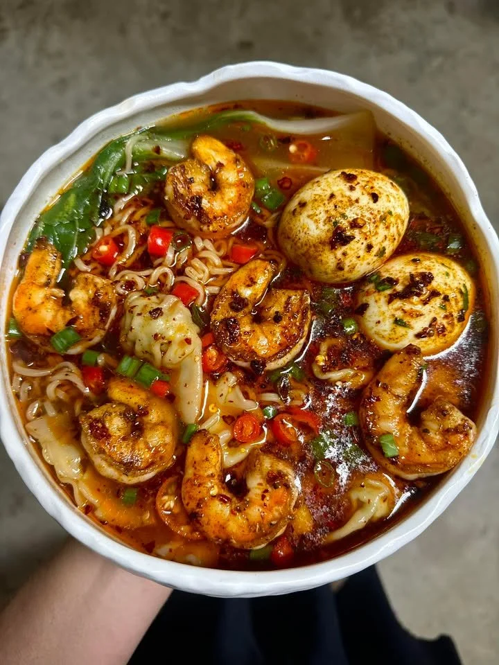Spicy Shrimp Wonton Noodle Soup