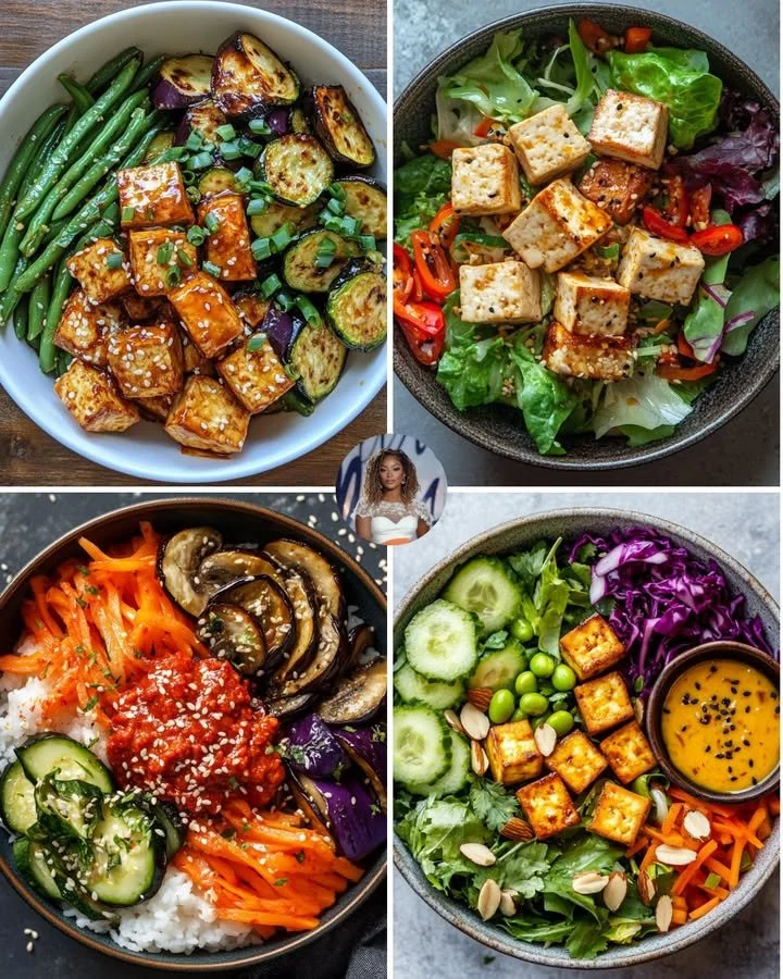Spicy Tofu & Roasted Veggie Bowl