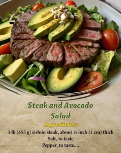 Steak and avocado salad, a healthy and flavorful dish