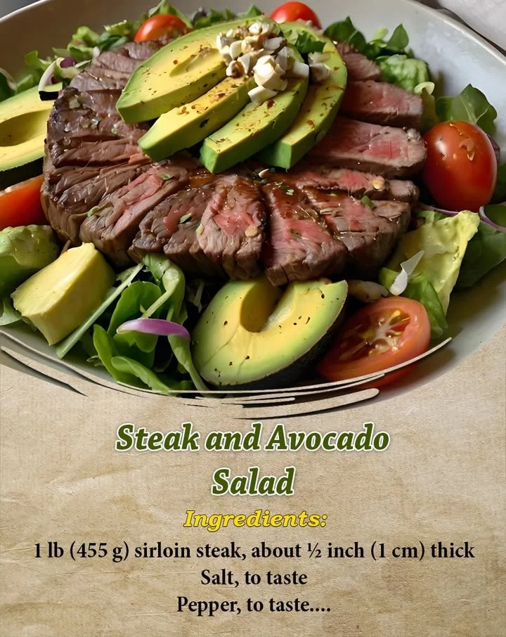 Steak and avocado salad, a healthy and flavorful dish