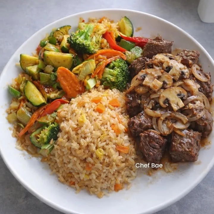 Delicious steak bites with sautéed onions and mushrooms recipe