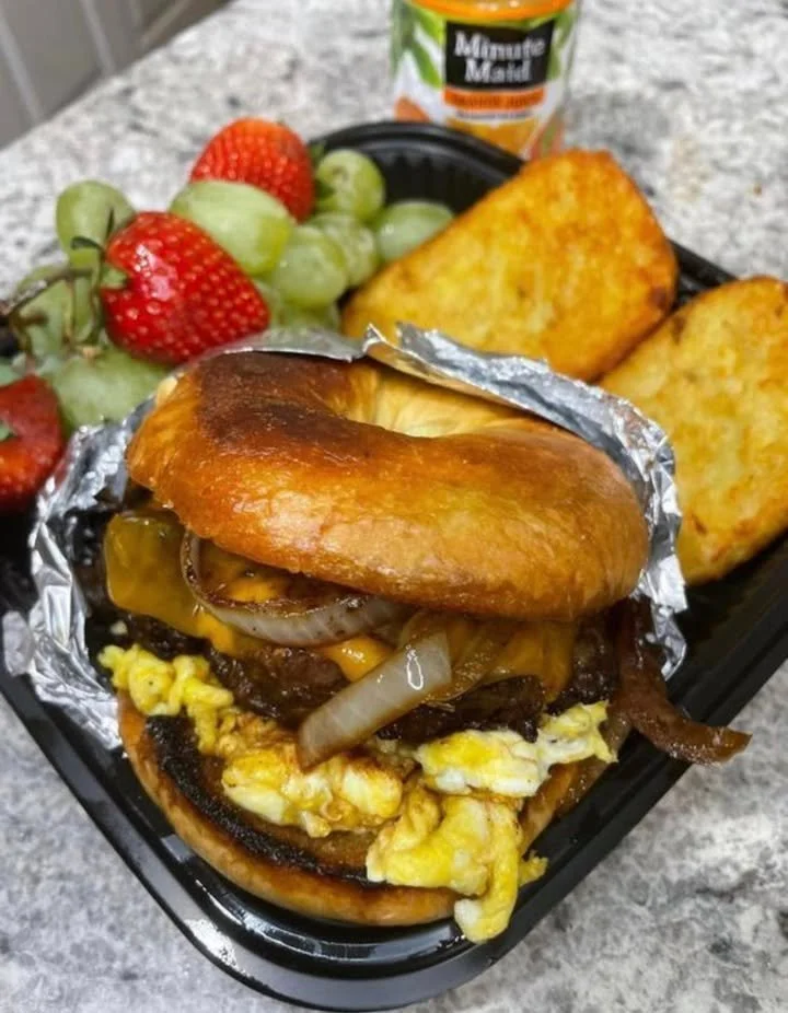 Delicious Steak Egg Cheese Bagel ready to be enjoyed for breakfast