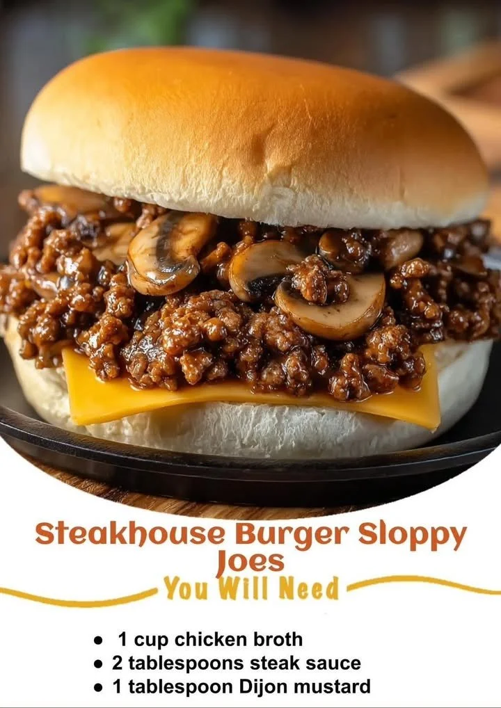 Juicy Steakhouse Burger Sloppy Joes served with fresh toppings
