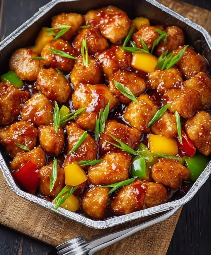 Sticky oven-baked chicken drizzled with sweet and tangy sauce on a plate