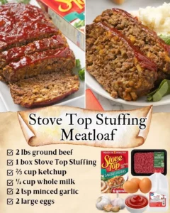 Delicious Stove Top Stuffing Meatloaf, a savory and easy dinner recipe.