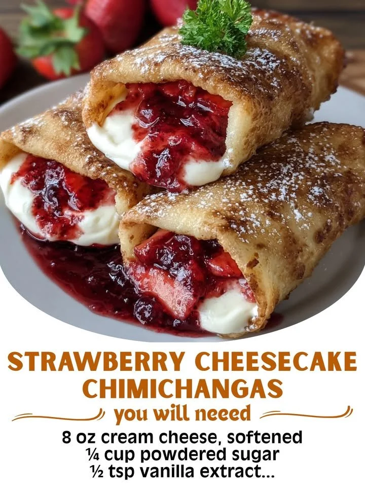 Strawberry Cheesecake Chimichangas