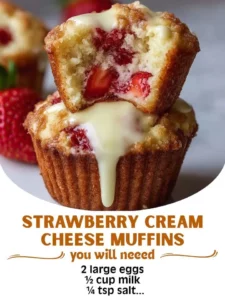 Delicious Strawberry Cream Cheese Muffins fresh out of the oven